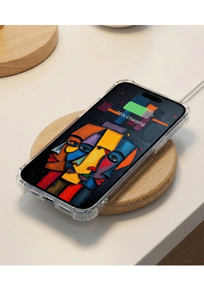 Printify Infinix Note 50 Pro İle Uyumlu Şeffaf Silikon Kılıf Uv Baskılı Esnek Tpu Kapak Totem Face No2