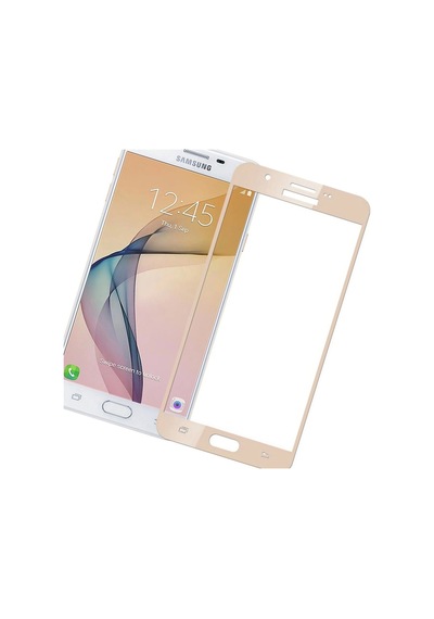 Samsung Uyumlu Galaxy J7 Prime Gold Tam Kaplayan Ekran Koruyucu Cam