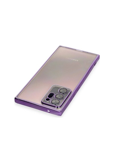 Muratech Newface Samsung Galaxy Uyumlu  Note 20 Ultra Kılıf Razer Lensli Silikon - Mor