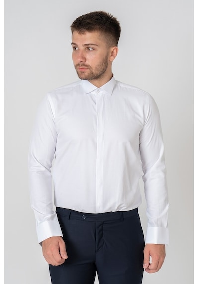 White Stone Venedik Pamuklu Slim Fit Ata Yaka Gömlek Beyaz