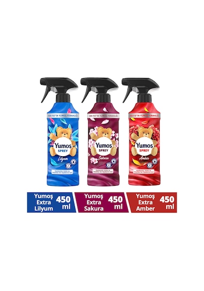 Yumoş Sprey Amber + Sakura + Lilyum Sprey 3 x 450 ML
