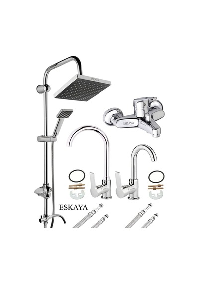 Lüx 4 Lü Set Robot Tepe Yağmurlama Duş Seti Banyo Lavabo Mutfak Eviye Bataryası Diğer