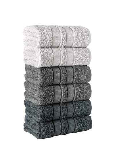 Mürdüm Home Lia Üç Renkli El-yüz Havlusu,6'lı Paket, 6 Parça 50x8