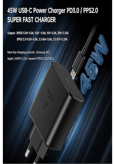 Samsung Galaxy Uyumlu S23 S24 S25 Plus / S23 S24 S25 Ultra Hızlı Şarj Aleti 45w Type-c Başlık Adaptör