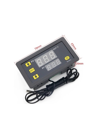 Dijital Sıcaklık Kontrol Termostatı Çift Ekranlı 12v