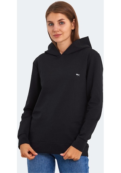 Slazenger KATHY IN Kadın Kapüşonlu Siyah Sweatshirt