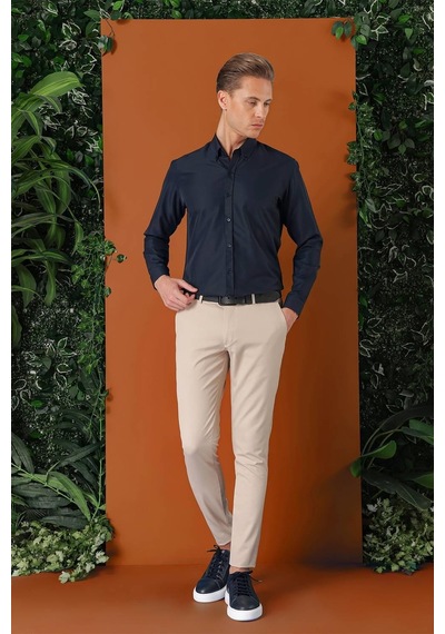 Efor Slim Fit Yan Cep Esnek Pamuk Casual Bej Pantolon P 1147 Bej