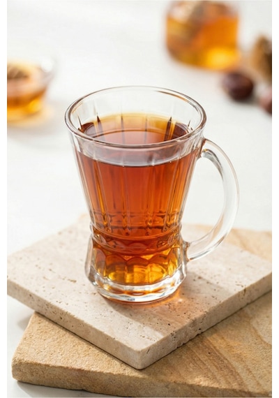 Lav Venüs Cam Kulplu Çay Bardağı 6 Kişilik 150 ml Kulplu