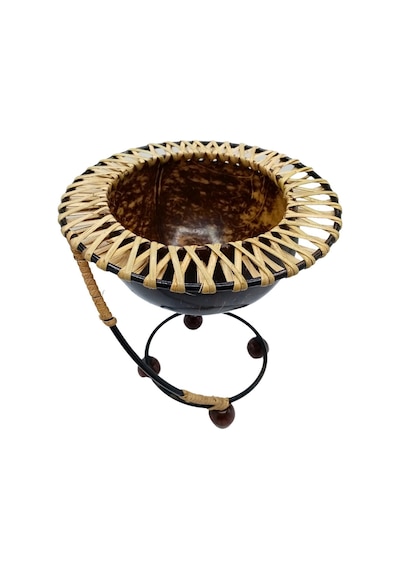 Hindistan Cevizi Şekerlik Spiral Coconut Metal Ayaklı Coconat Kase No 2