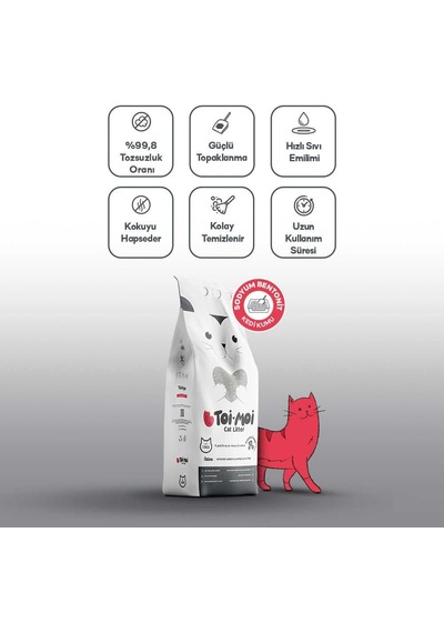 Toi Moi Aktif Karbonlu Sodyum Bentonit Kedi Kumu 10 L