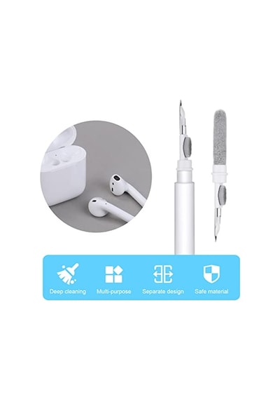 Airpod Temizleme Kiti, Süngerli 3'ü 1 Arada Airpod Temizleyici Kalem, Kablosuz Kulaklıklar Temiz Kalem, Toz Giderme K