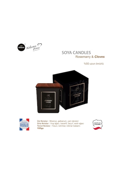 Aroma Home Soya Series Kokulu Mum Rosemary Cloves 155 G