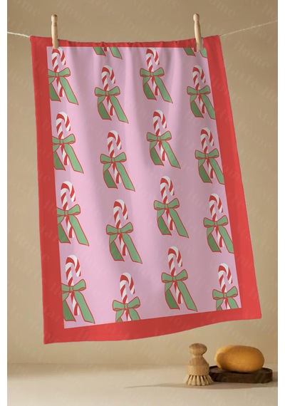 Yılbaşı & Christmas Desenli Tek Taraf Baskılı 3'lü Mutfak Havlusu Kurulama Bezi Seti 60x40 Cm Çok Renkli