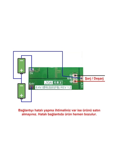 2s 20a Lityum Batarya Bms Koruma Kartı Balans Versiyon Pil Li-ion 18650