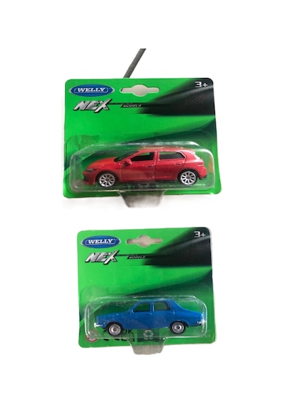 Golf 8 Gti Renault 12 1/64 Ölçek Diecast Metal Model Araba 2li Set Kırmızı