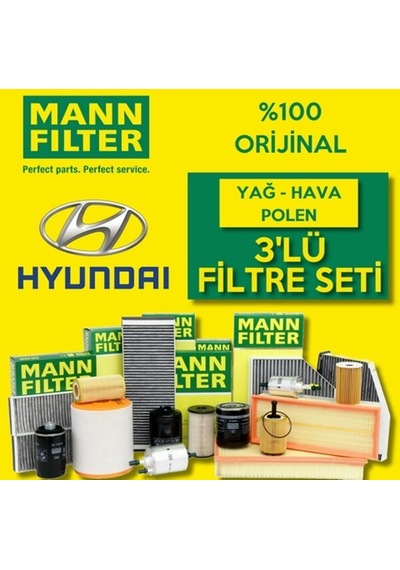 Hyundai Accent Blue 1.4 Cvvt Mann-Filter Filtre Bakım Seti 2011-2