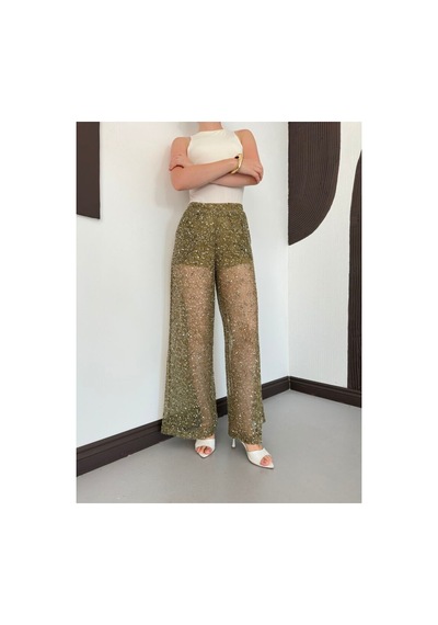 Verymoda Pullu File Pantolon D3134 Haki