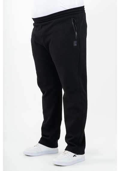 Maraton Sportswear Büyük Beden Erkek Düz Paça Basic Siyah Eşofman Altı 22371-Siyah
