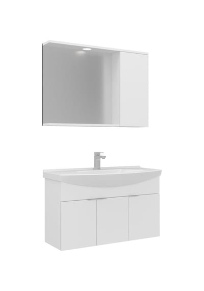 Orka Banyo Dolabı Purus 100 Cm Asma Banyo Dolabı Takımı Spot Aynalı Beyaz Orka Banyo Dolabı Purus 100 Cm Asma Banyo Dolabı Takımı Spot Aynalı Beyaz