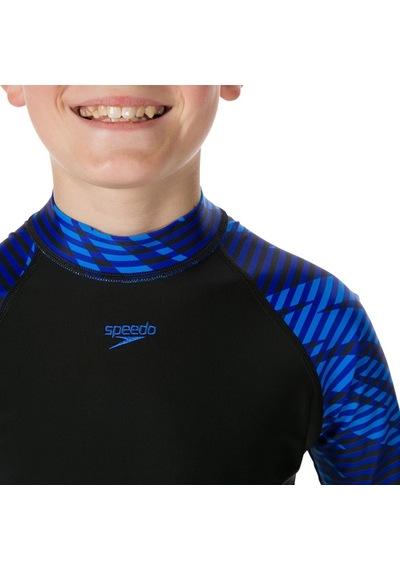 Speedo Endurance 10 Güneşten Koruyucu Erkek Çocuk Üst Siyah