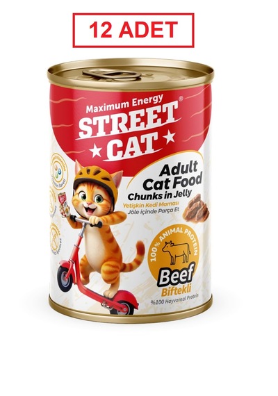 Street Cat Chunks İn Jelly Biftekli Kedi Konserve 400gr 12li