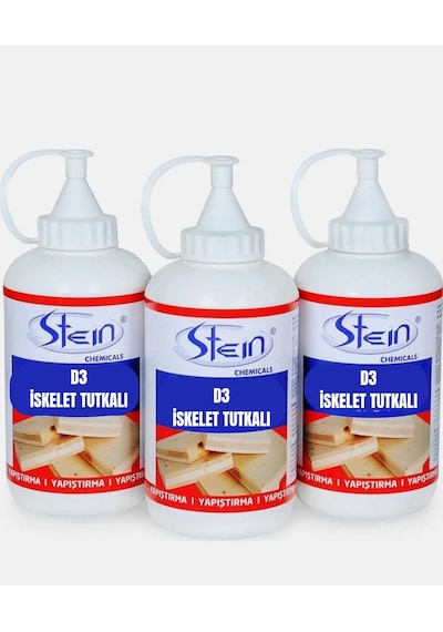 Stein D3 Şeffaf Süper Güçlü Ahşap Tutkalı 550gr. X 3 Adet