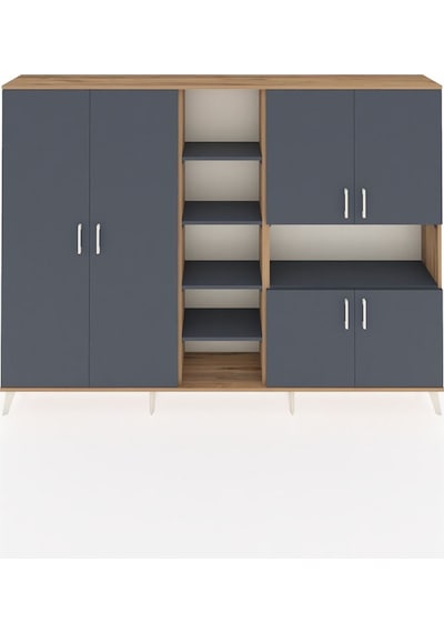 Arges Dolap 13 Raflı 6 Kapaklı 220x30x163 Çam-antrasit Antrasit - Atlas Çam Arges Dolap 13 Raflı 6 Kapaklı 220x30x163 Çam-antrasit Antrasit - Atlas Çam