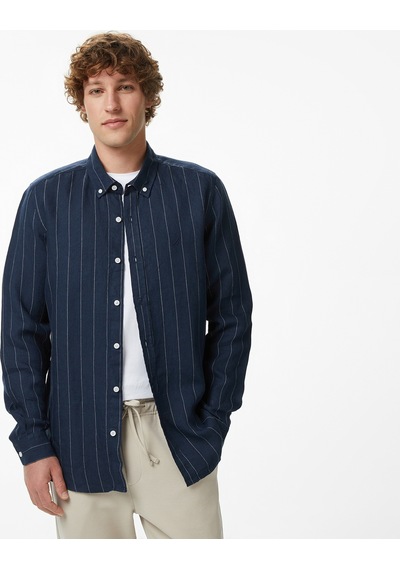 Nautica Erkek Lacivert Regular Fit Çizgili Gömlekçizgiliw65421t