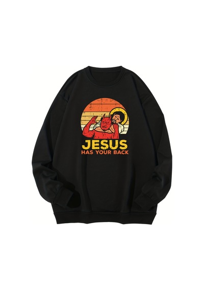 Startmore Startmoreisa Geri Mektup Baskı Kazak Kadın Rahat Kazak Sıcak Yumuşak Hoodies Gevşek Crewneck Polar Kad Siyah