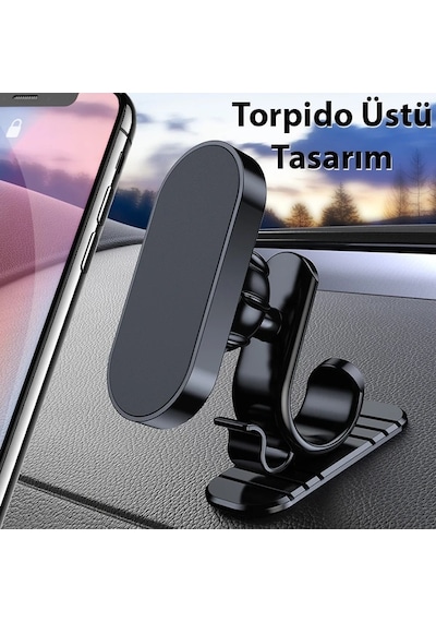 Ally Araç İçi Mıknatıslı Torpido Üstü Cep Telefonu Tutucu- 5775 Siyah