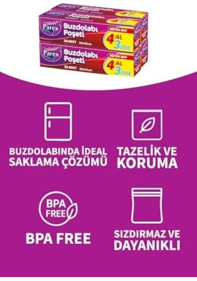 Buzdolabi Poşeti Büyük Boy 4 Al 3 Öde