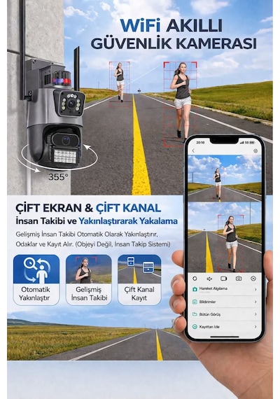 Xpro 5 Kamera 10 Lens Kablosuz Wifi Güvenlik Kamerası Seti Nvr Kayıt Cihazı Gece Görüşlü Ip Kamera