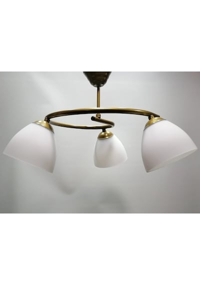 Mylights Modern Spor Opal Beyaz Camlı Üçlü Avize