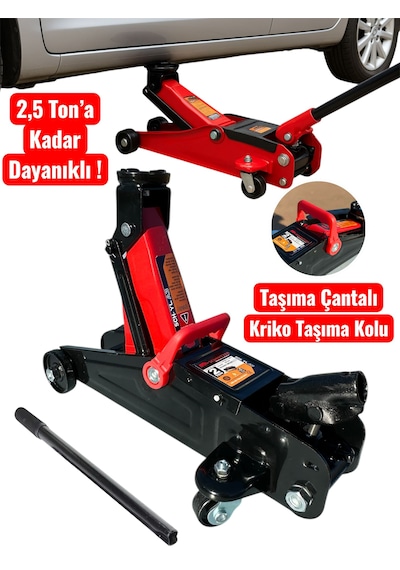 Schmıtzer Sch-yla3k 2,5 Ton A Kadar Dayanıklı Çelik Araba Kaldırma Oto Krikosu Çantalı Tekerlekli Hidrolik Timsah Kriko