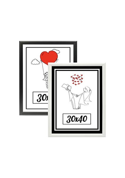 30x40 - 2'li Fotoğraf Çerçevesi Siyah-beyaz Modern Ofis Sanat Ev Home Dekoratif Özc-01-siyah-beyaz-30x40