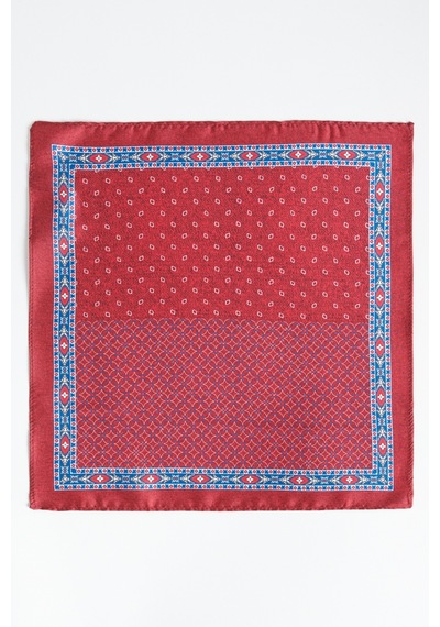 AC&Co / Altınyıldız Classics Erkek Bordo-mavi Desenli Mendil Bordo - Mavi