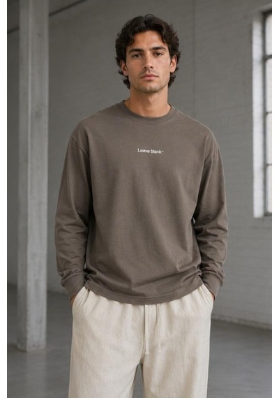 Only & Sons Onsfred Life Rlx Ls Varsity Tee Erkek Sweatshirt 22039026 Kahverengi