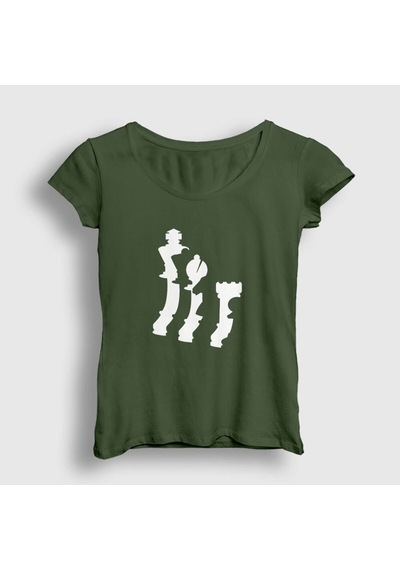 Noıssey Kadın Haki Pieces Chess Satranç T-shirt 337893tt
