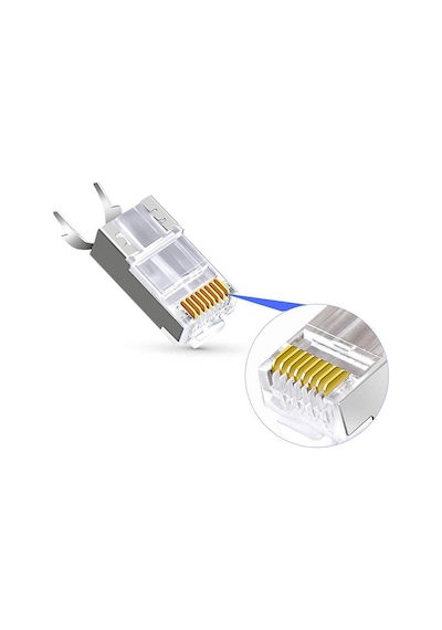 Cat7 Cat6A EZ Yeni Nesil RJ45 Delikli Metal Konnektör - 100 Adet