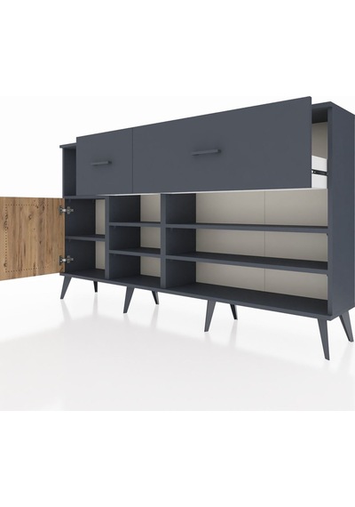 Arges Konsol 6 Raflı 2 Çekmeceli Tek Kapaklı 176x30x99 Antrasit-çam/antrasit Atlas Çam/antrasıt - Antrasıt Arges Konsol 6 Raflı 2 Çekmeceli Tek Kapaklı 176x30x99 Antrasit-çam/antrasit Atlas Çam/antrasıt - Antrasıt