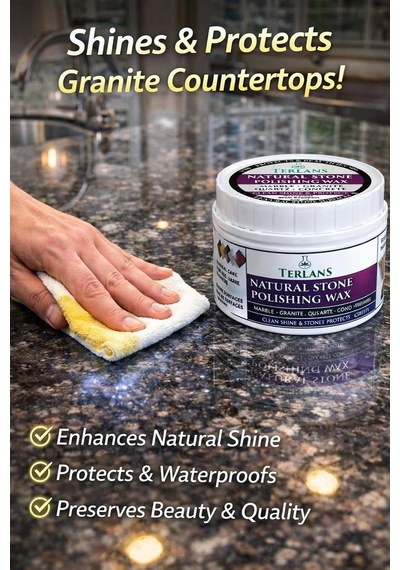 Terlans Doğaltaş Granit Koruyucu Vaks 250 Ml / Natural Stone Protection Wax / Doğal Saten Görünüm, Leke İtici Bak