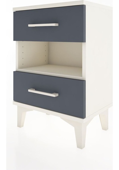 Arges Komodin Tek Raflı 2 Çekmeceli 44x30x64 Aytaşı-antrasit Aytası