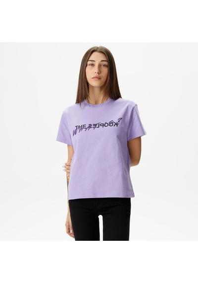 The Kooples Kadın Baskılı Bisiklet Yaka Mor T-shirt