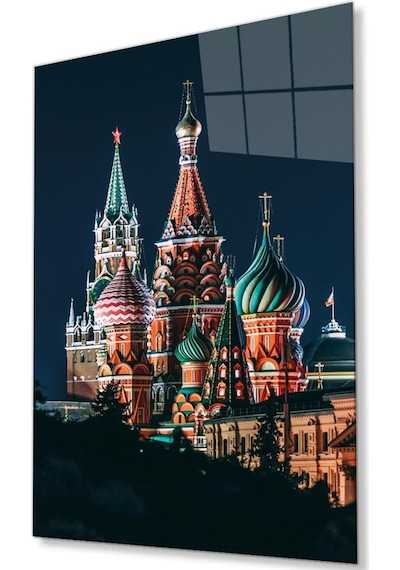 Moskova Cam Tablo 4mm Dayanıklı Temperli Cam, Moscow Glass Wall Decor