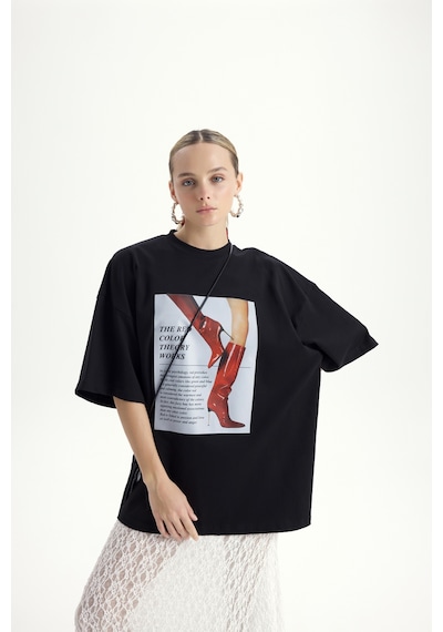 Mai Studios Co. Theory Oversize Siyah T-shirt SIYAH