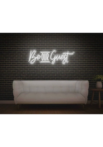 Be Our Guest Yazılı Neon Tabela Beyaz