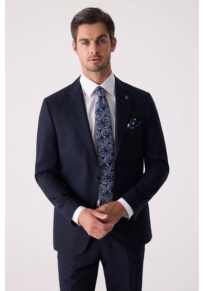 Erkek Lacivert Slim Fit Takım Elbise