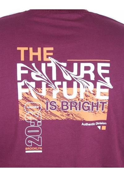 Starbattal Erkek Büyük Beden Sıfır Yaka Tişört The Future 25138 Murdum Murdum Mürdüm