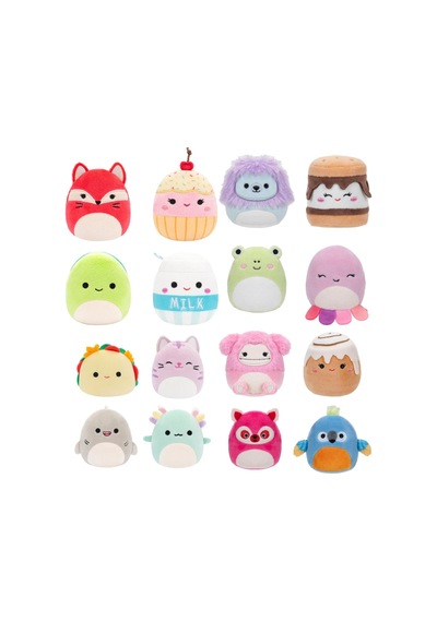 Micromallows Squishmallows Mini Yumuşak Peluş Oyuncak 16 Lı Figür Seti - 6 Cm Çok Renkli