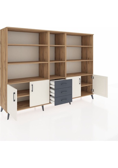 Hyperion Dolap 11 Raflı 3 Çekmeceli 4 Kapaklı 220x44x163 Çam-ayta Çam-aytaşı/antrasit Hyperion Dolap 11 Raflı 3 Çekmeceli 4 Kapaklı 220x44x163 Çam-ayta Çam-aytaşı/antrasit
